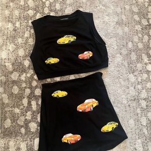 ⭐️SHEIN car logo skirt set size large